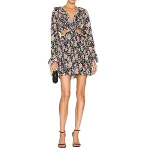 AMUR x Revolve Cut Out Sleeve Pleated Romper